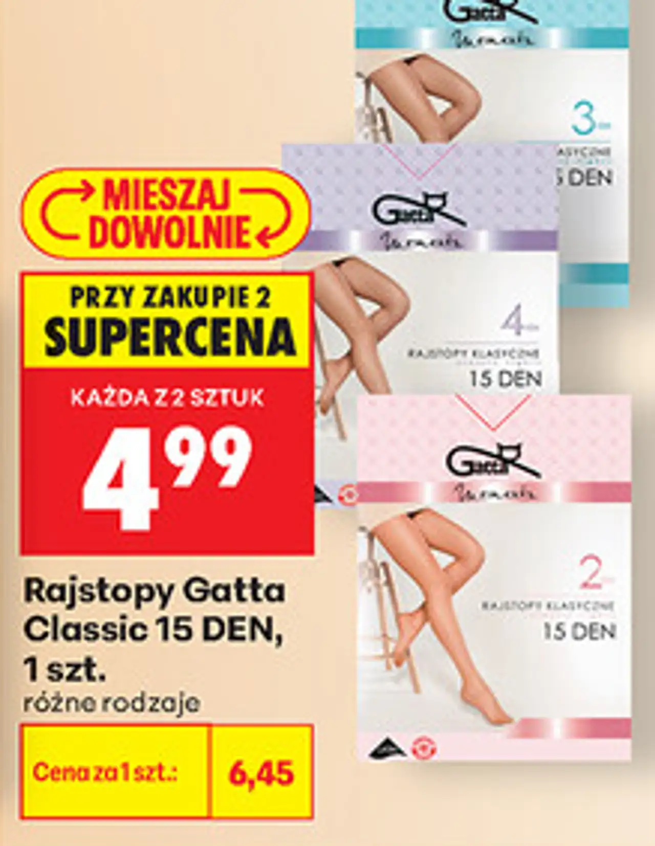 Rajstopy Gatta Classic 15 DEN, 1 szt. różne rodzaje