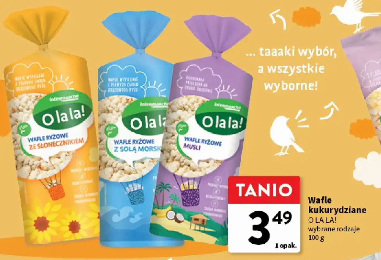 Wafle kukurydziane O LA LA! wybrane rodzaje 100 g