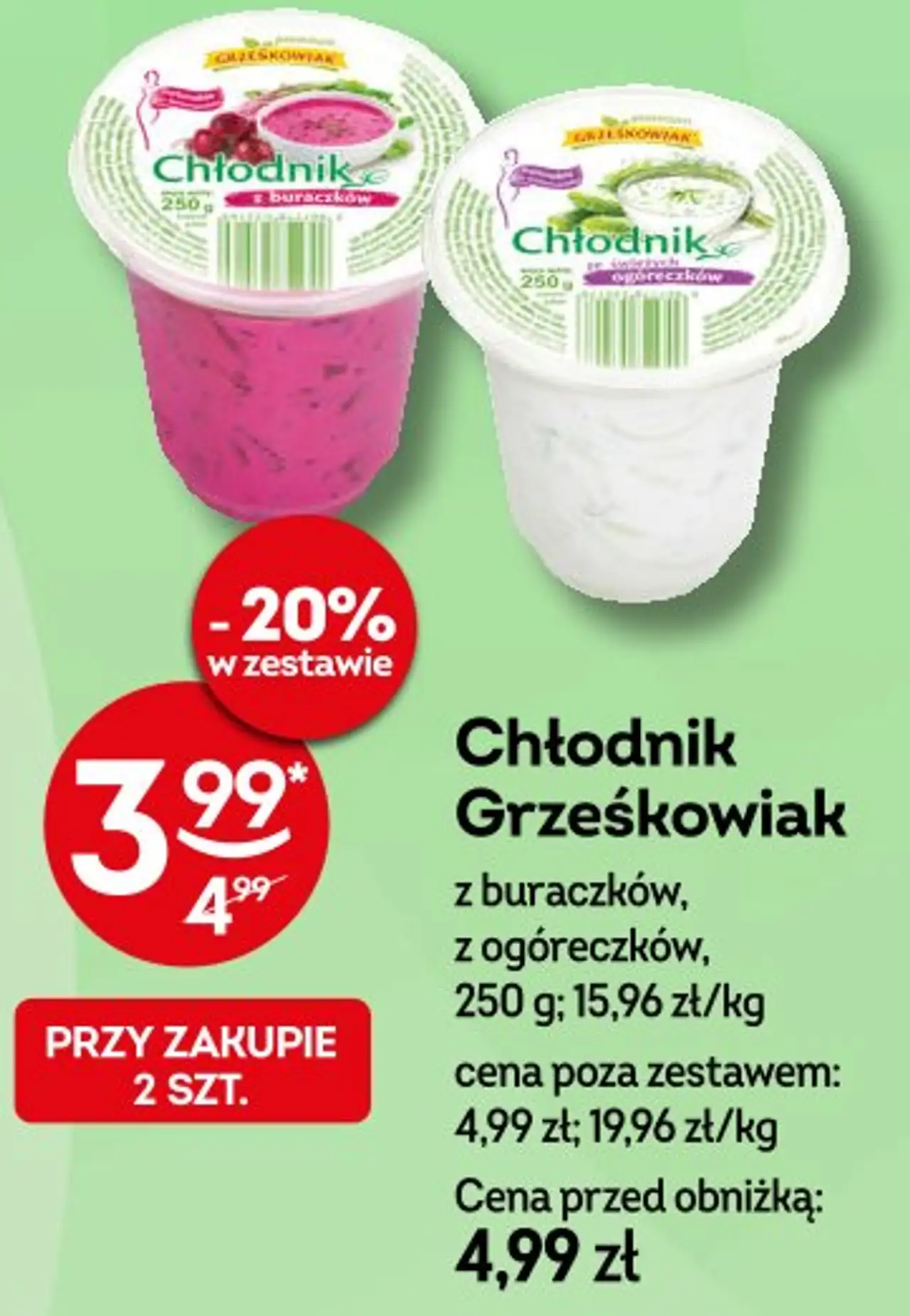 Chłodnik Grześkowiak z buraczków, z ogóreczków 250 g