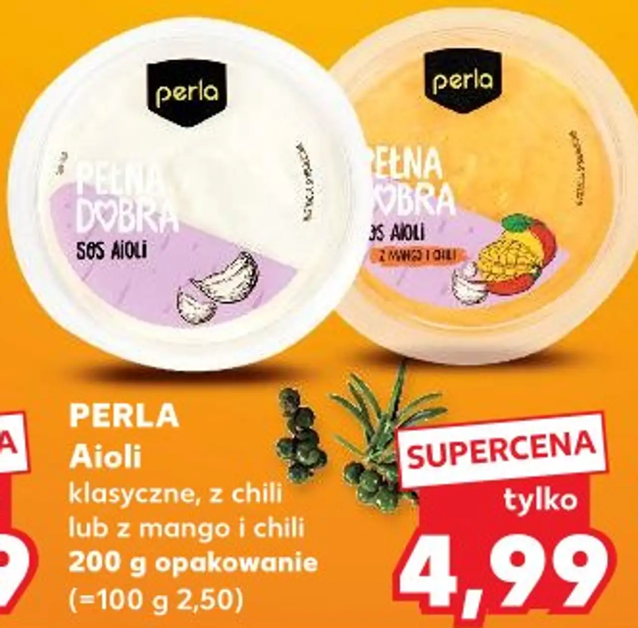 PERLA Aioli klasyczne, z chili lub z mango i chili 200 g opakowanie