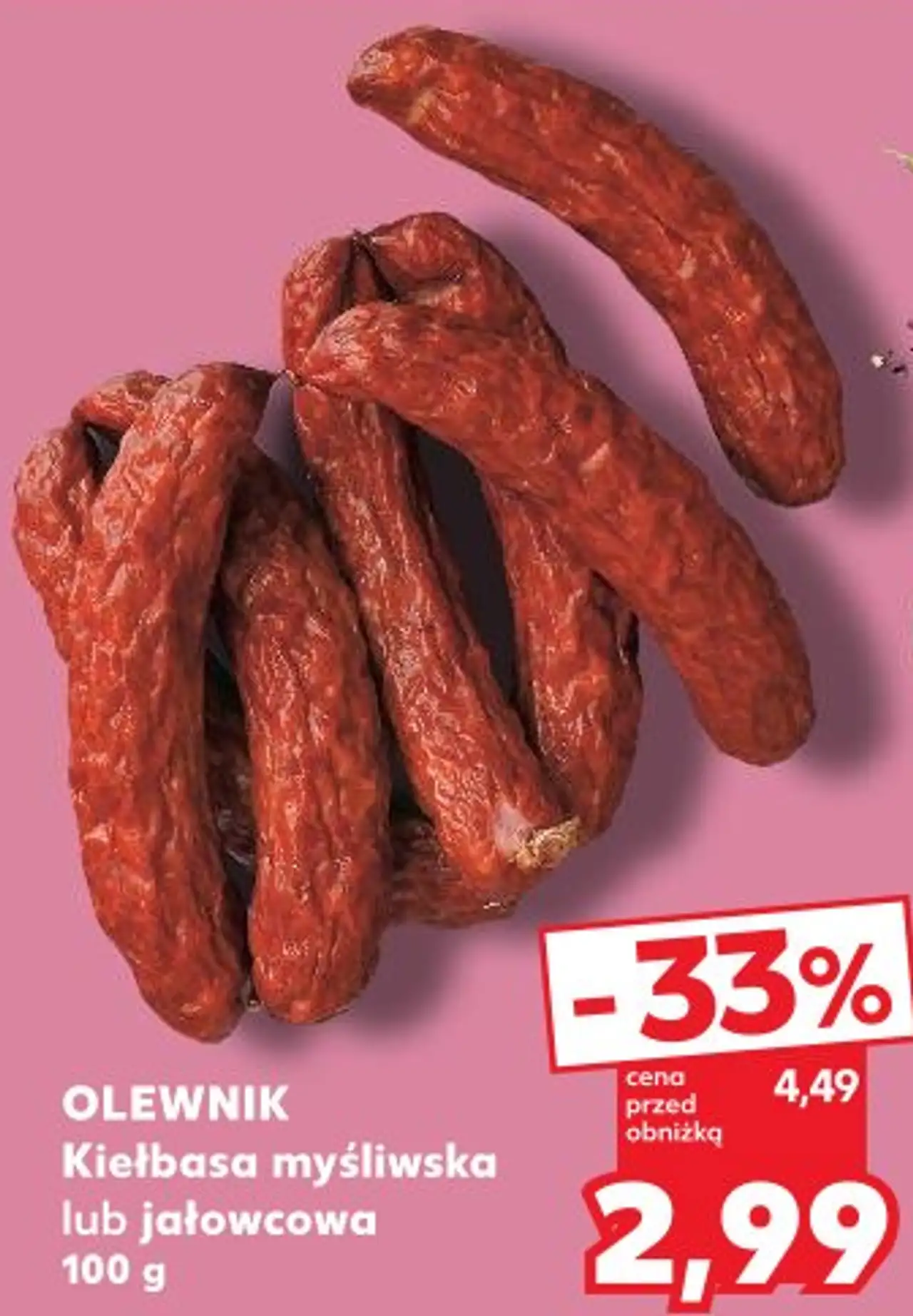Kiełbasa myśliwska lub jałowcowa OLEWNIK 100 g