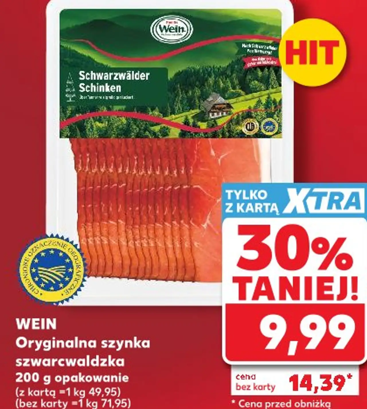 WEIN Oryginalna szynka szwarcwaldzka 200 g opakowanie