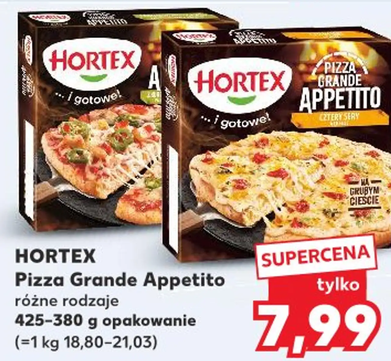Pizza Grande Appetito różne rodzaje 425-380 g opakowanie