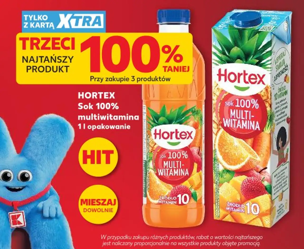 Hortex Sok 100% multiwitamina 1 l opakowanie
