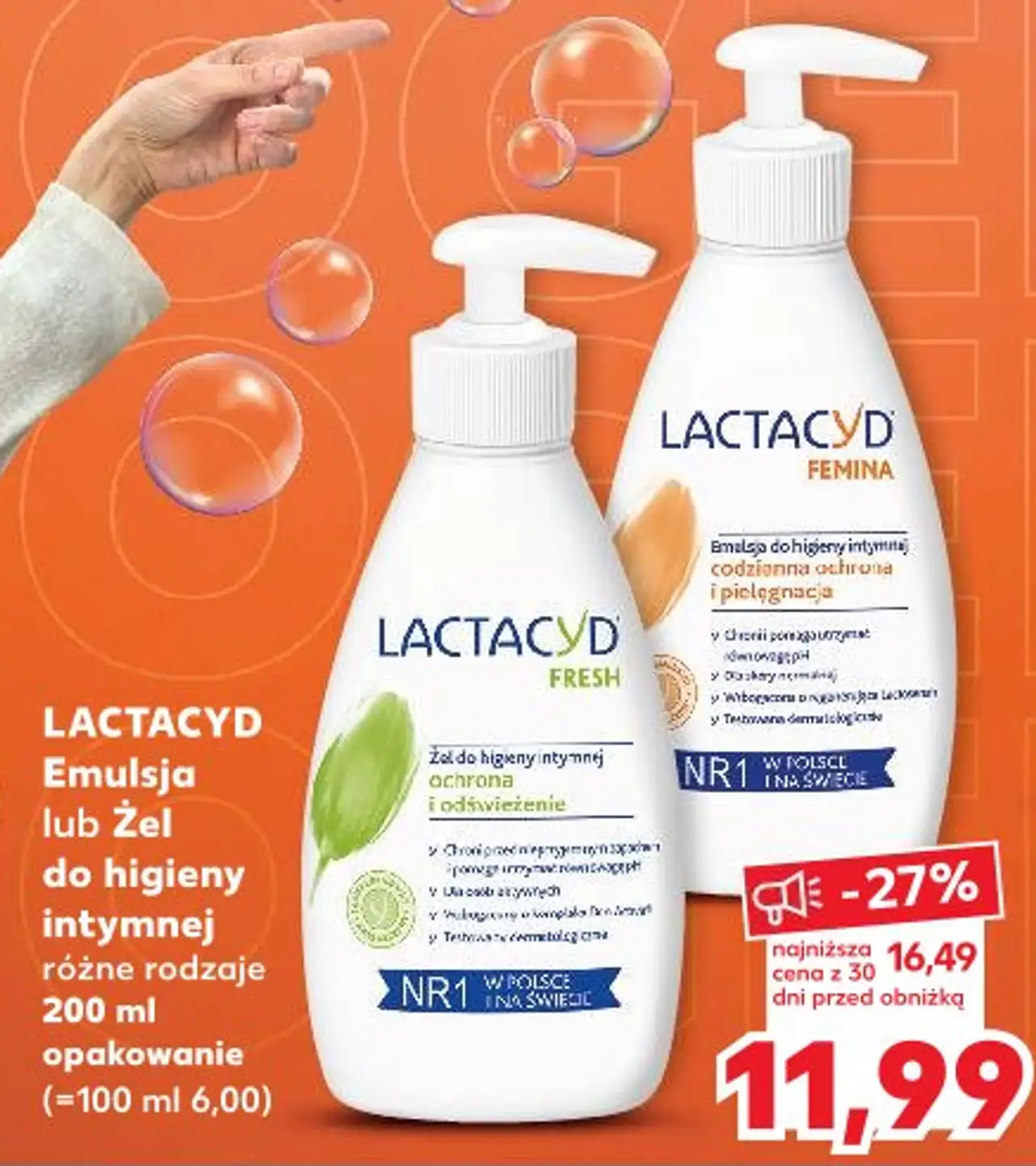 LACTACYD Emulsja lub Żel do higieny intymnej różne rodzaje 200 ml