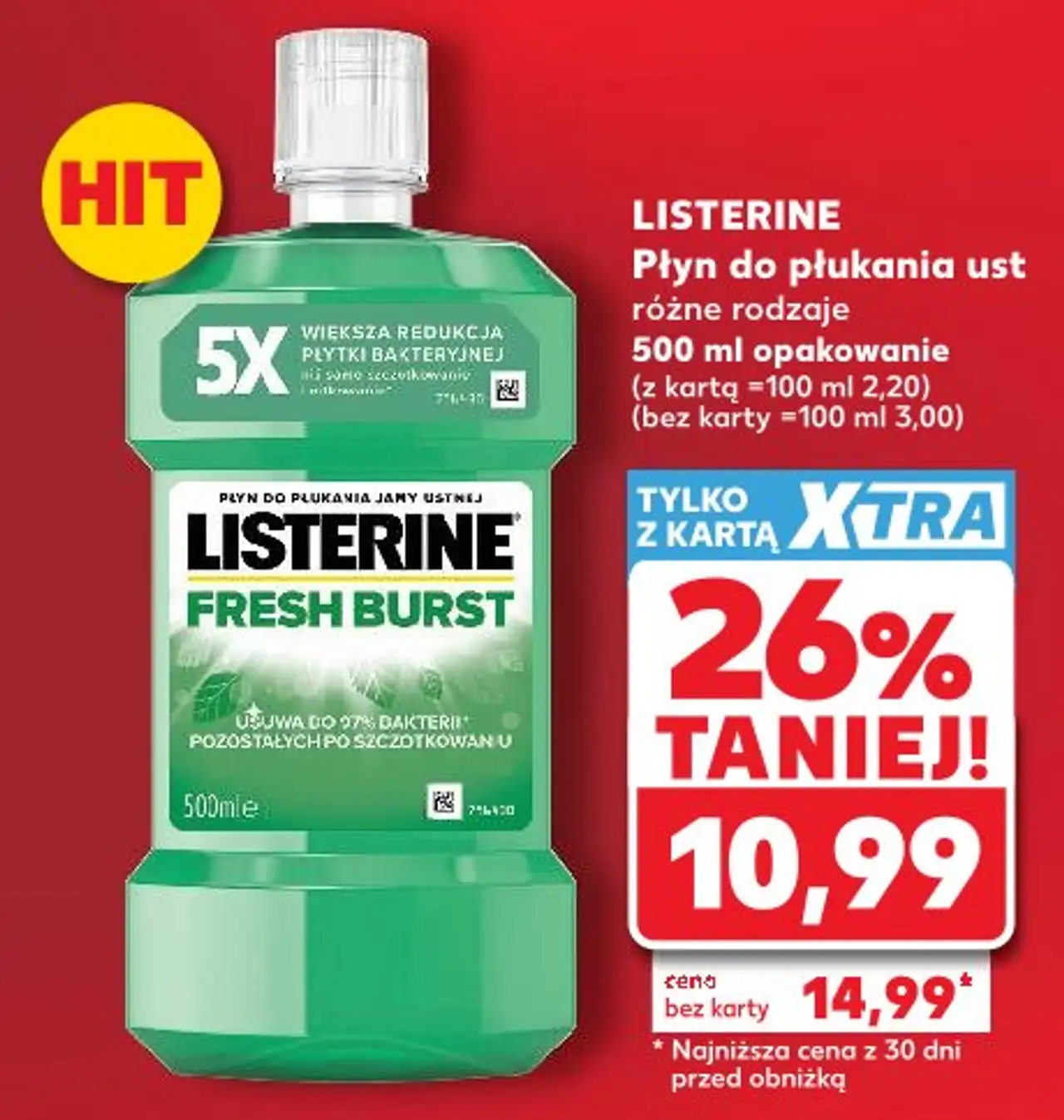 LISTERINE Płyn do płukania ust różne rodzaje 500 ml