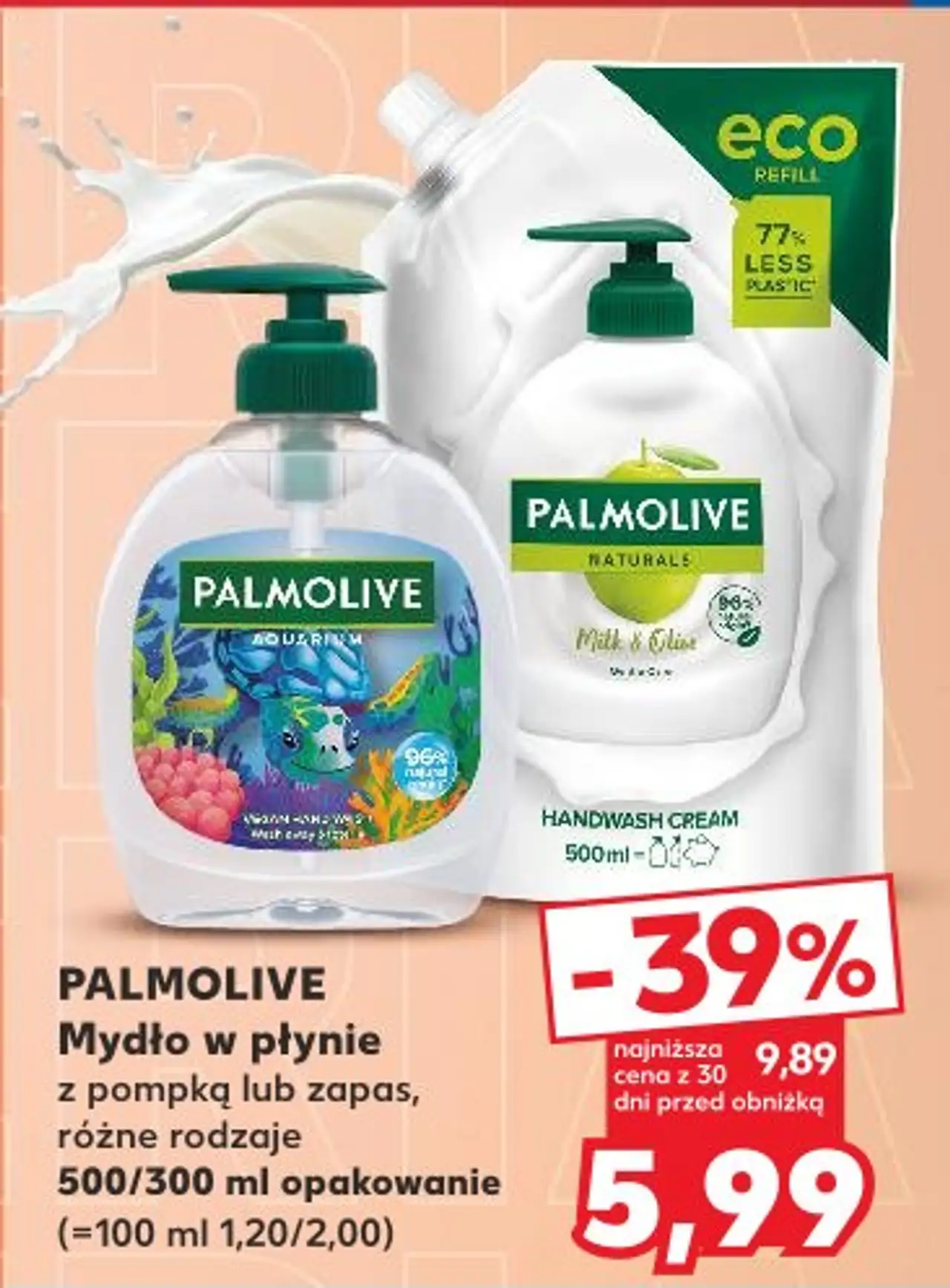 PALMOLIVE Mydło w płynie z pompką lub zapas, różne rodzaje 500/300 ml