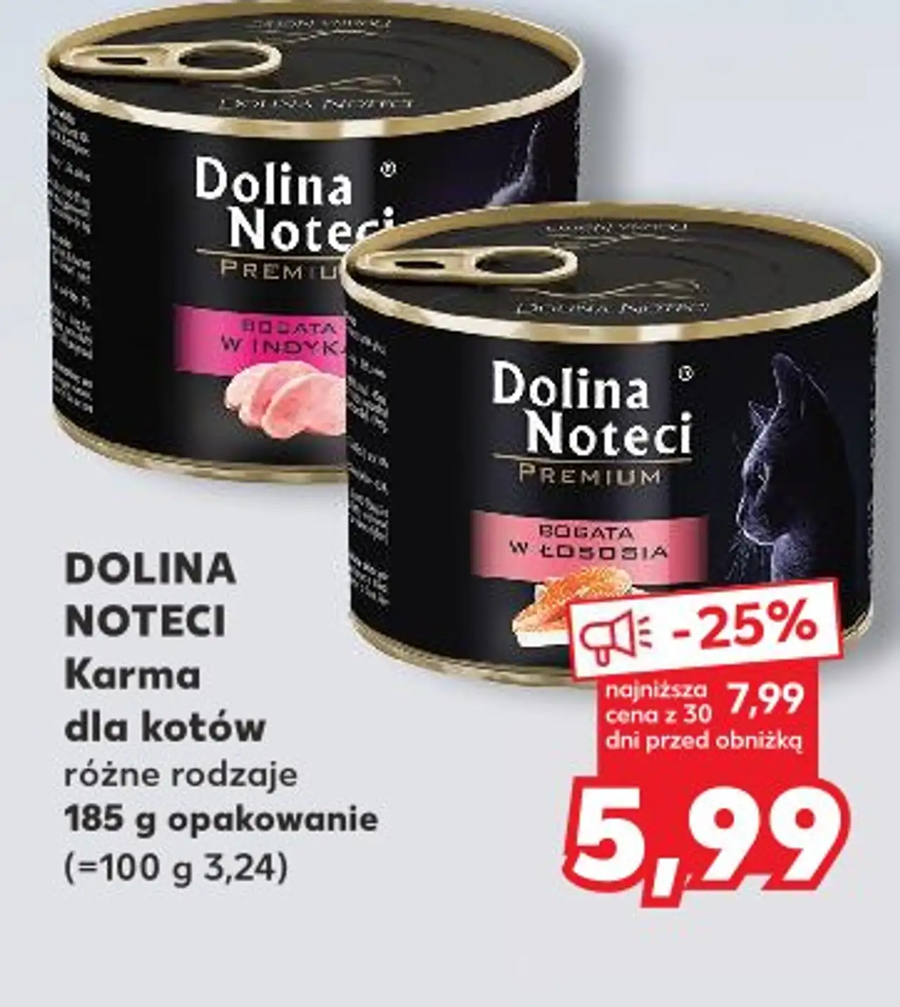 DOLINA NOTECI Karma dla kotów różne rodzaje 185 g opakowanie