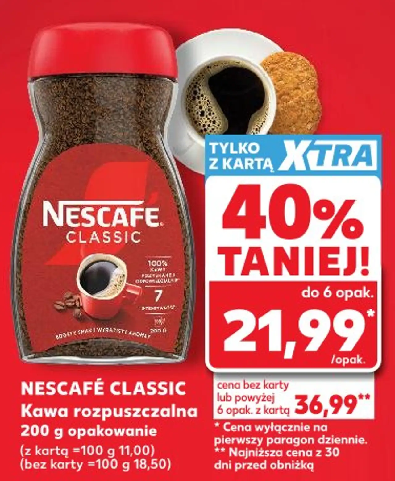 NESCAFÉ CLASSIC Kawa rozpuszczalna 200 g opakowanie