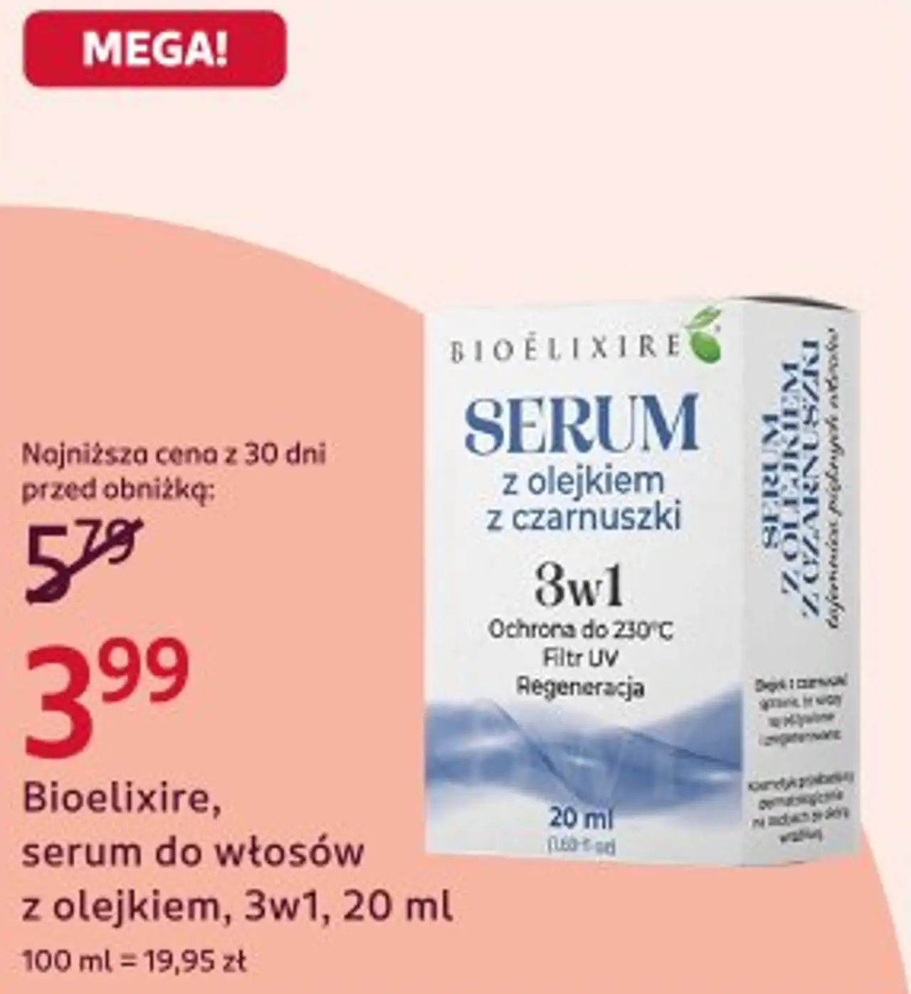 Bioelixire, serum do włosów z olejkiem, 3w1, 20 ml