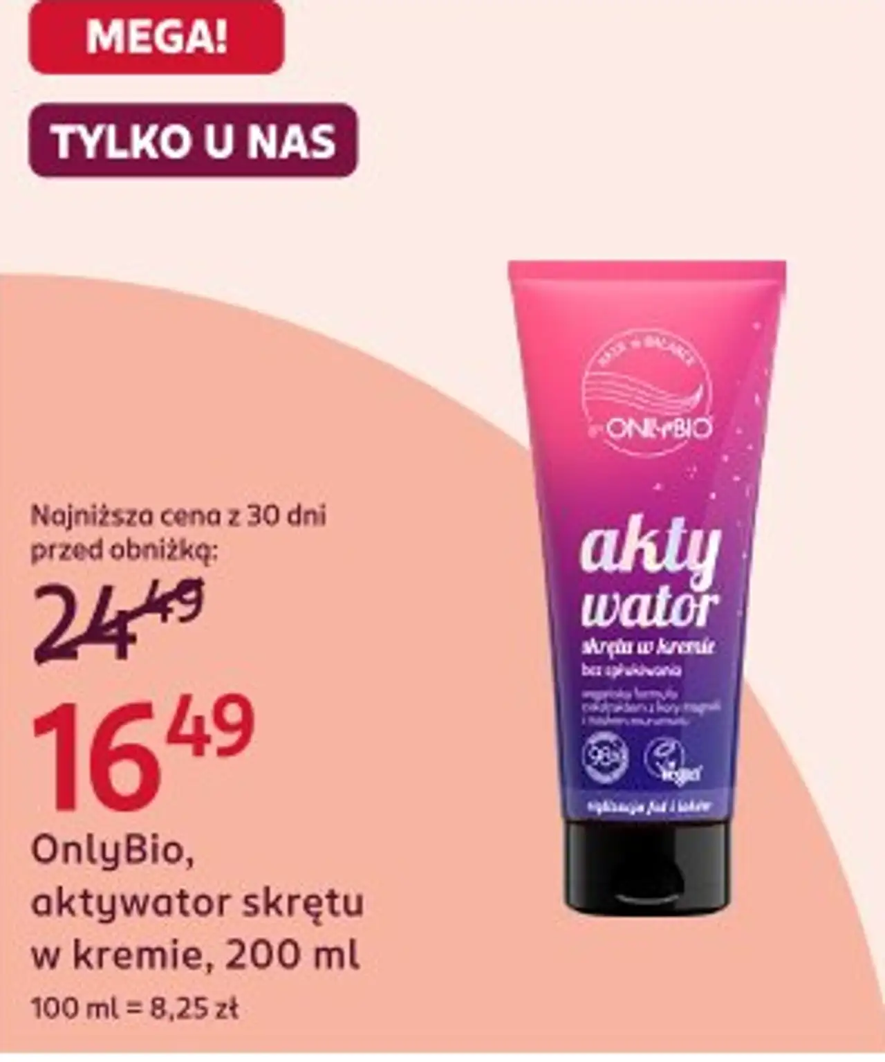 OnlyBio, aktywator skrętu w kremie, 200 ml