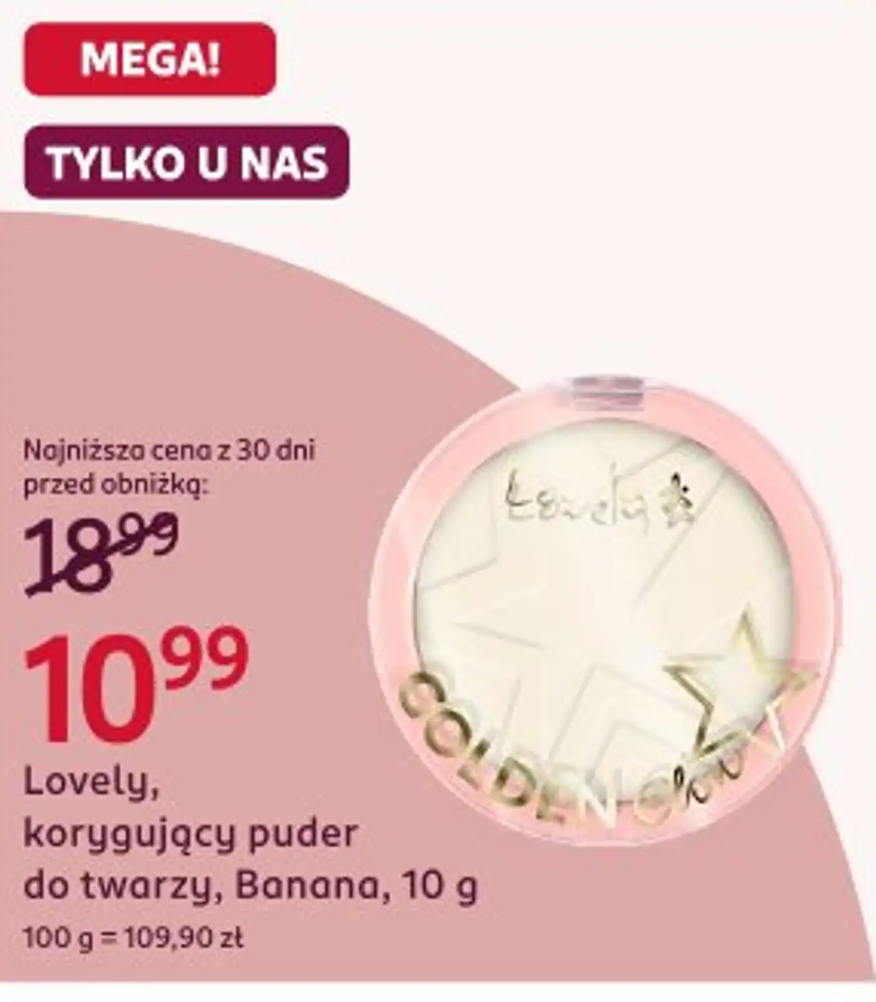 Lovely, korygujący puder do twarzy, Banana, 10 g