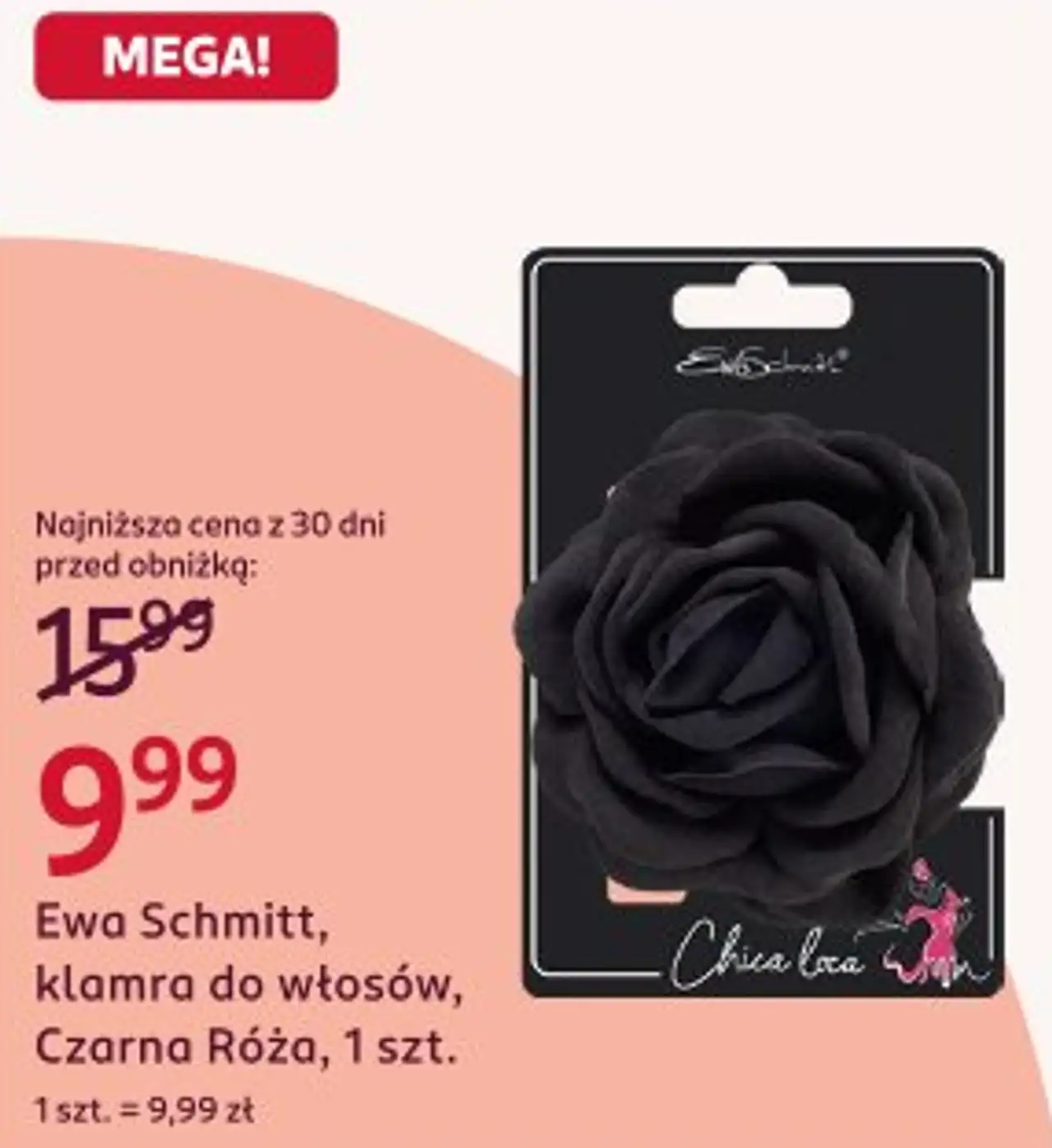 Ewa Schmitt, klamra do włosów, Czarna Róża, 1 szt.