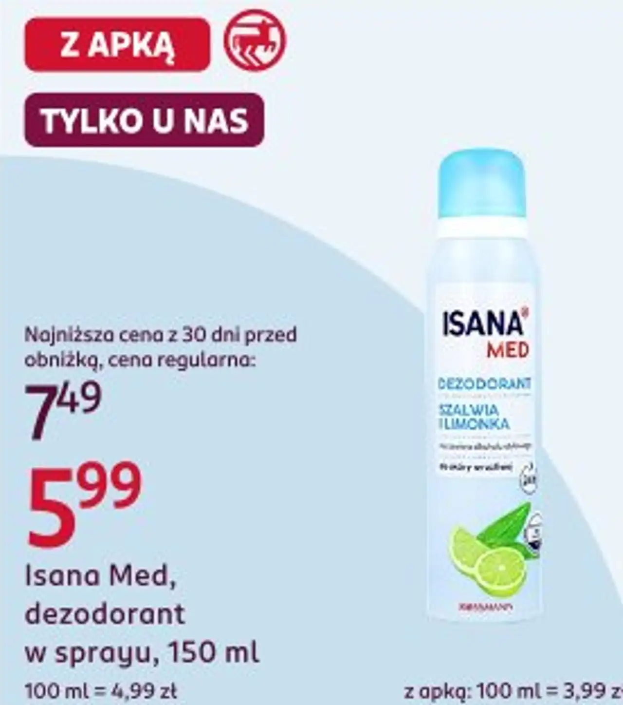 Isana Med, dezodorant w sprayu, 150 ml