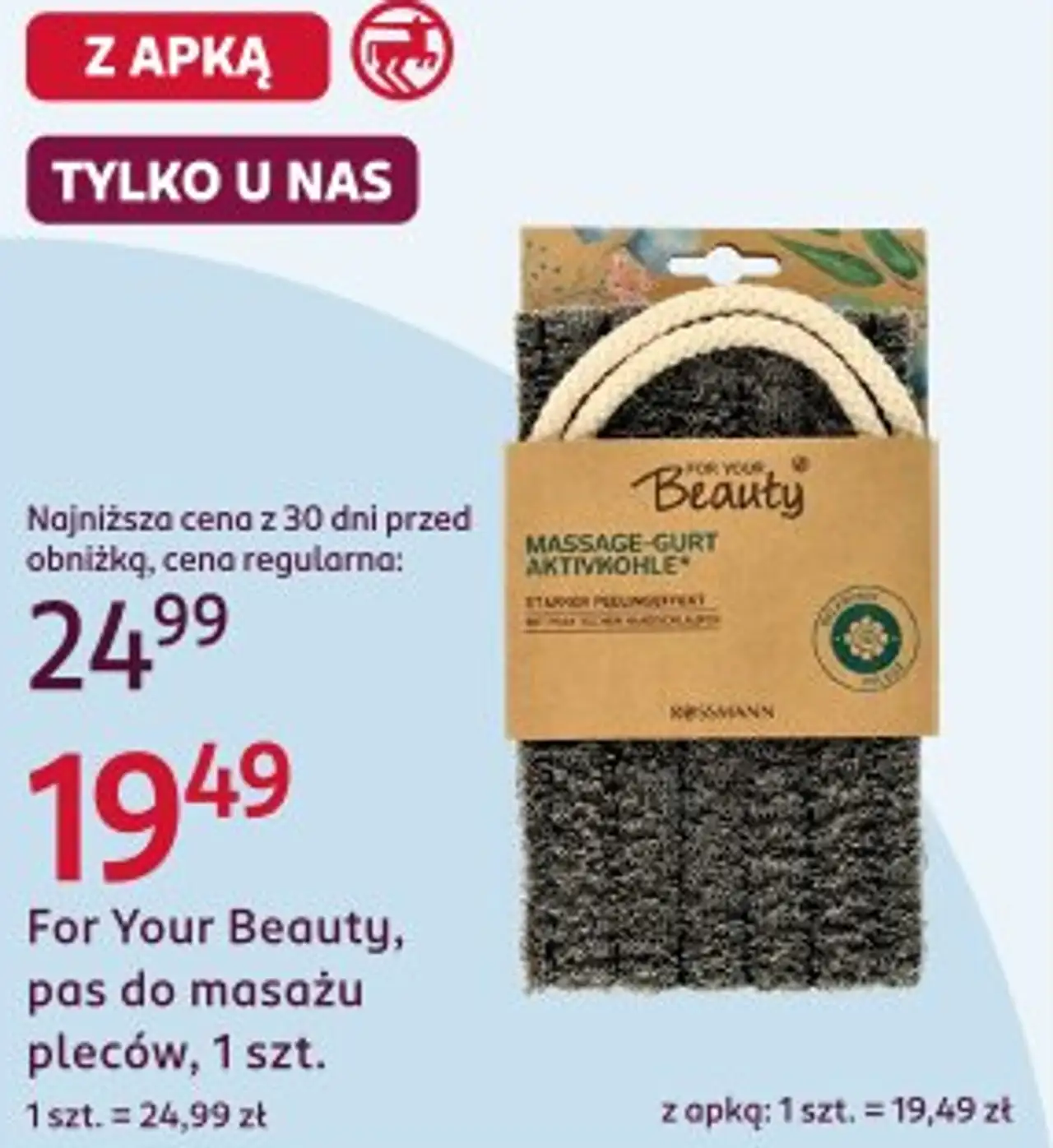 For Your Beauty, pas do masażu pleców, 1 szt.
