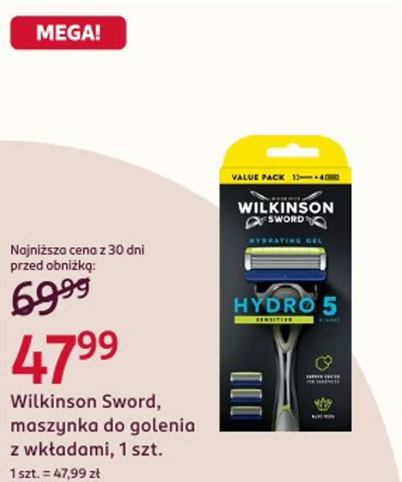 Wilkinson Sword, maszynka do golenia z wkładami, 1 szt.