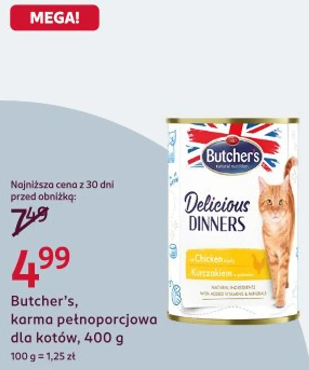Butcher's, karma pełnoporcjowa dla kotów, 400 g
