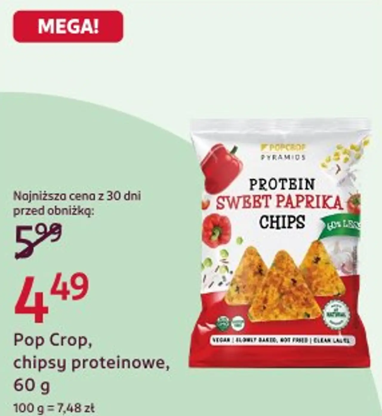 Pop Crop, chipsy proteinowe, 60 g