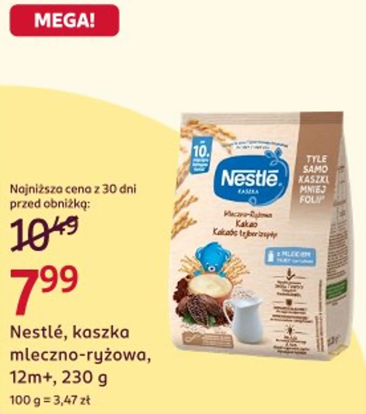 Nestlé, kaszka mleczno-ryżowa, 12m+, 230 g