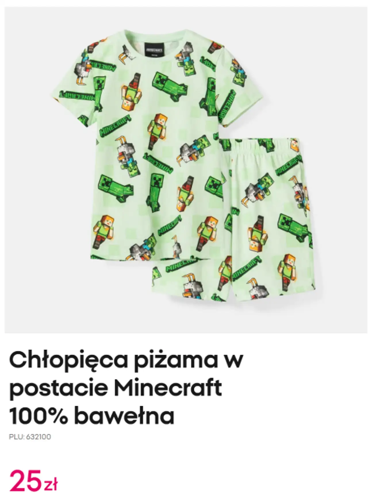 Chłopięca piżama w postacie Minecraft 100% bawełna