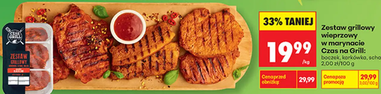 Zestaw grillowy wieprzowy w marynacie Czas na Grill: boczek, karkówka, schab