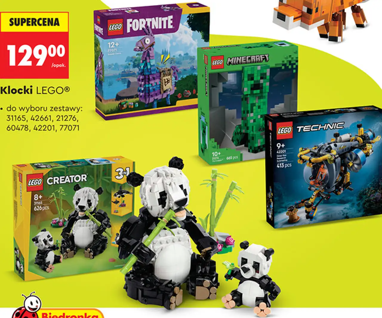 Klocki LEGO® do wyboru zestawy: 31165, 42661, 21276, 60478, 42201, 77071