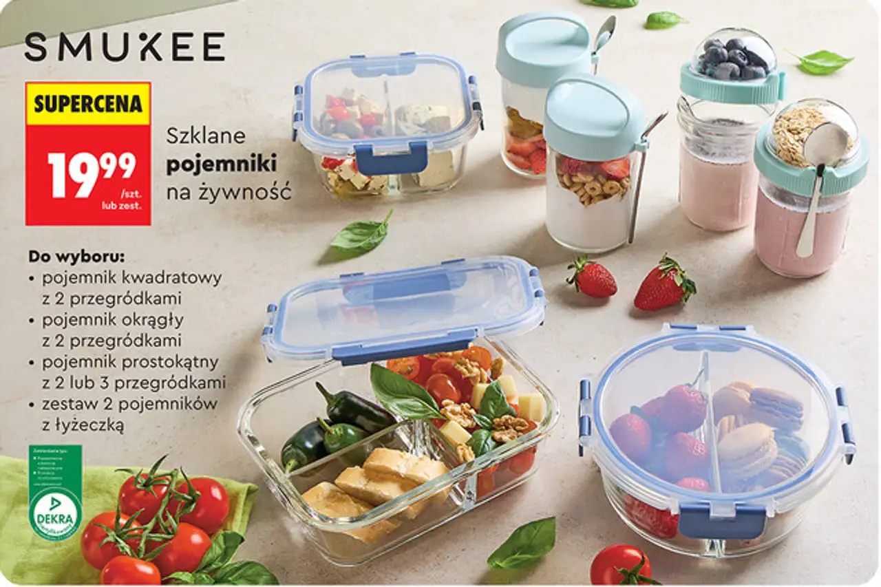 Szklane pojemniki na żywność SMUKEE