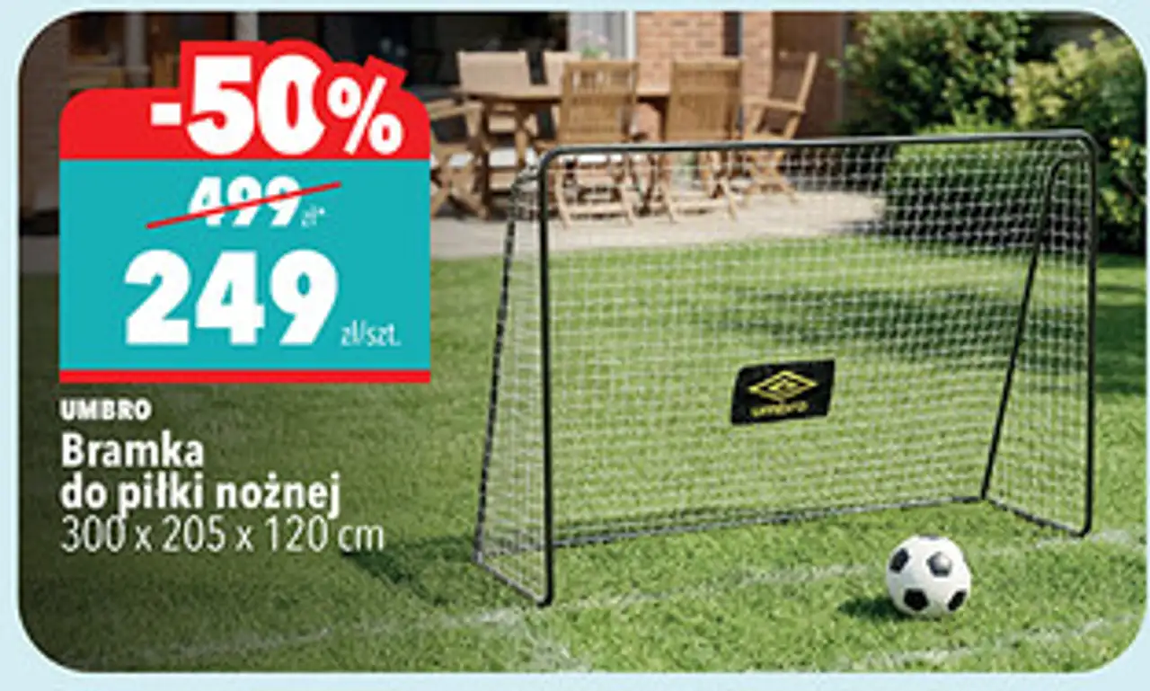 Bramka do piłki nożnej 300 x 205 x 120 cm UMBRO