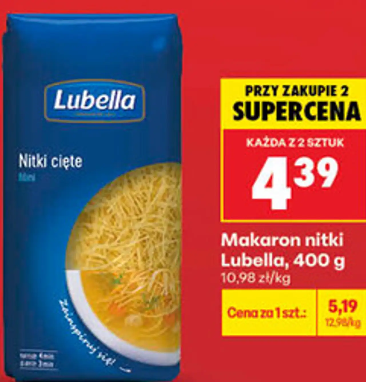 Makaron nitki Lubella, 400 g