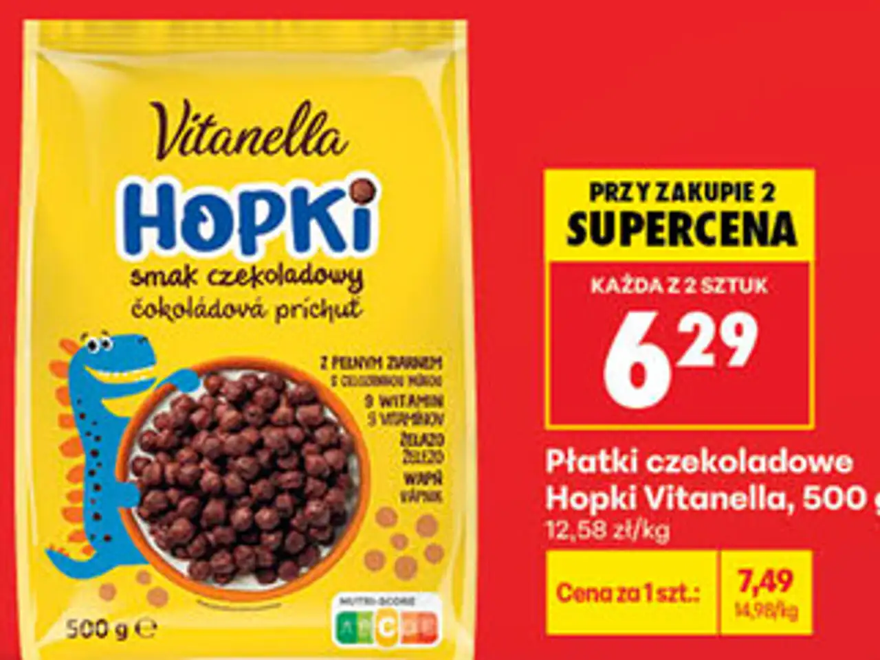 Płatki czekoladowe Hopki Vitanella, 500 g
