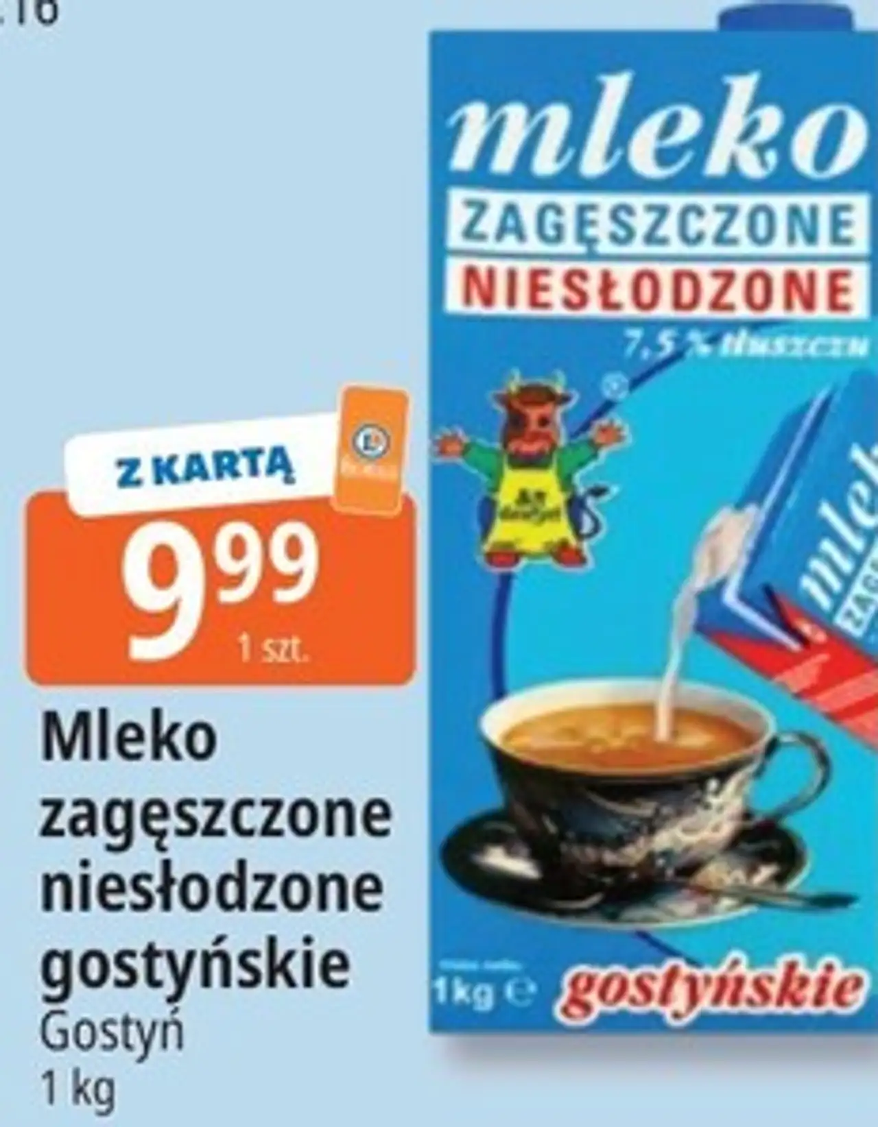 Mleko zagęszczone niesłodzone gostyńskie Gostyń 1 kg
