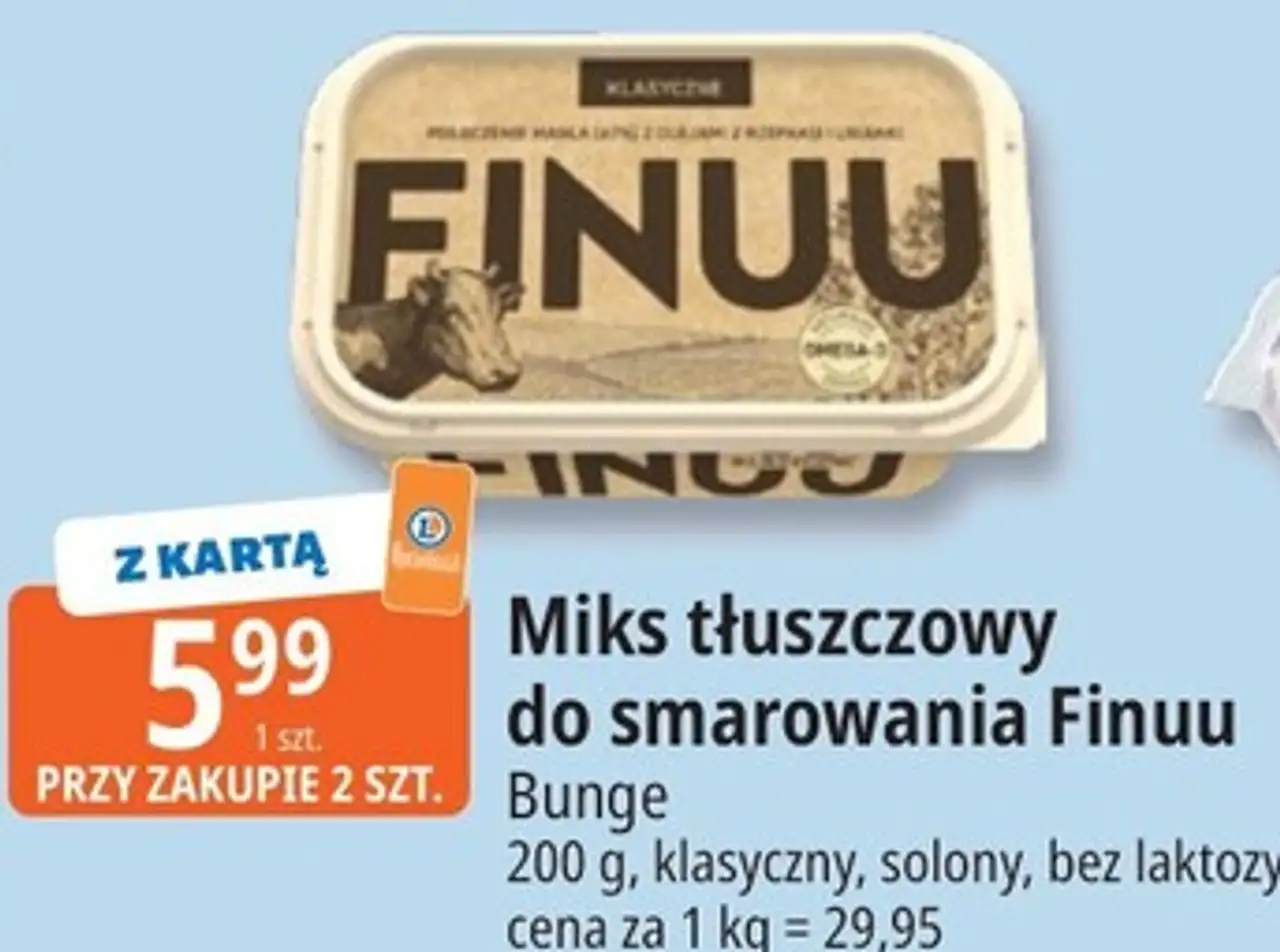 Miks tłuszczowy do smarowania Finuu Bunge 200 g, klasyczny, solony, bez laktozy