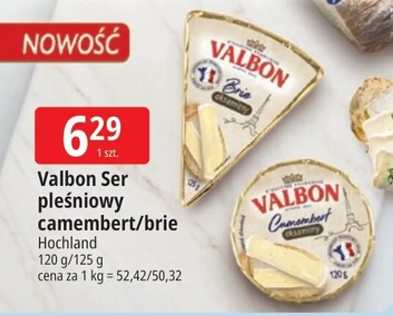Valbon Ser pleśniowy camembert/brie Hochland 120 g/125 g