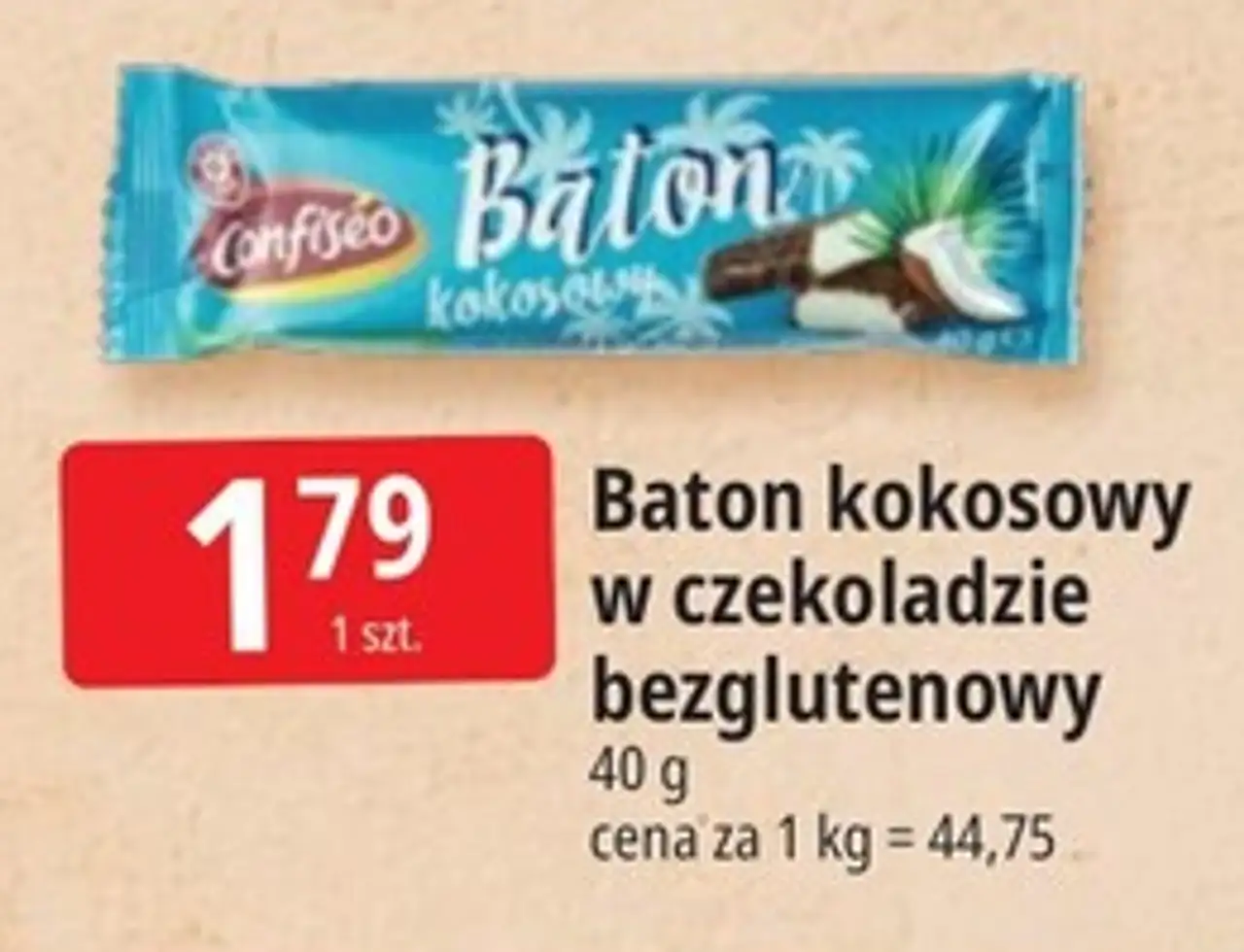 Baton kokosowy w czekoladzie bezglutenowy Confiséo