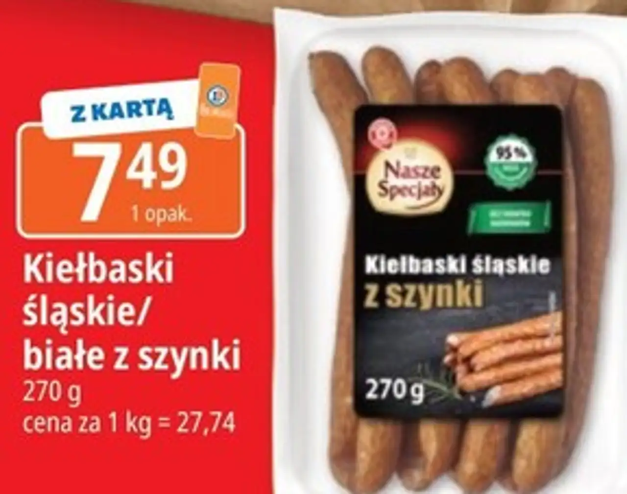 Kiełbaski śląskie/białe z szynki Nasze Specjały 270 g