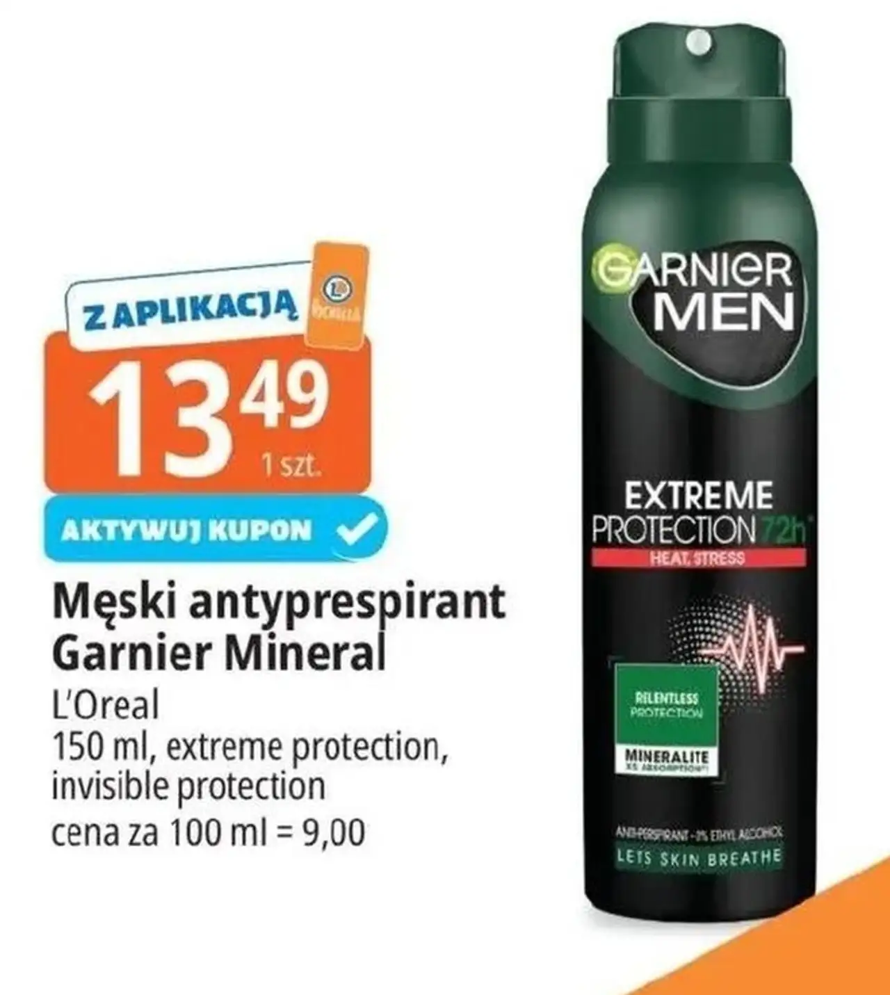 Dezodorant Garnier Men Invisible Protection
