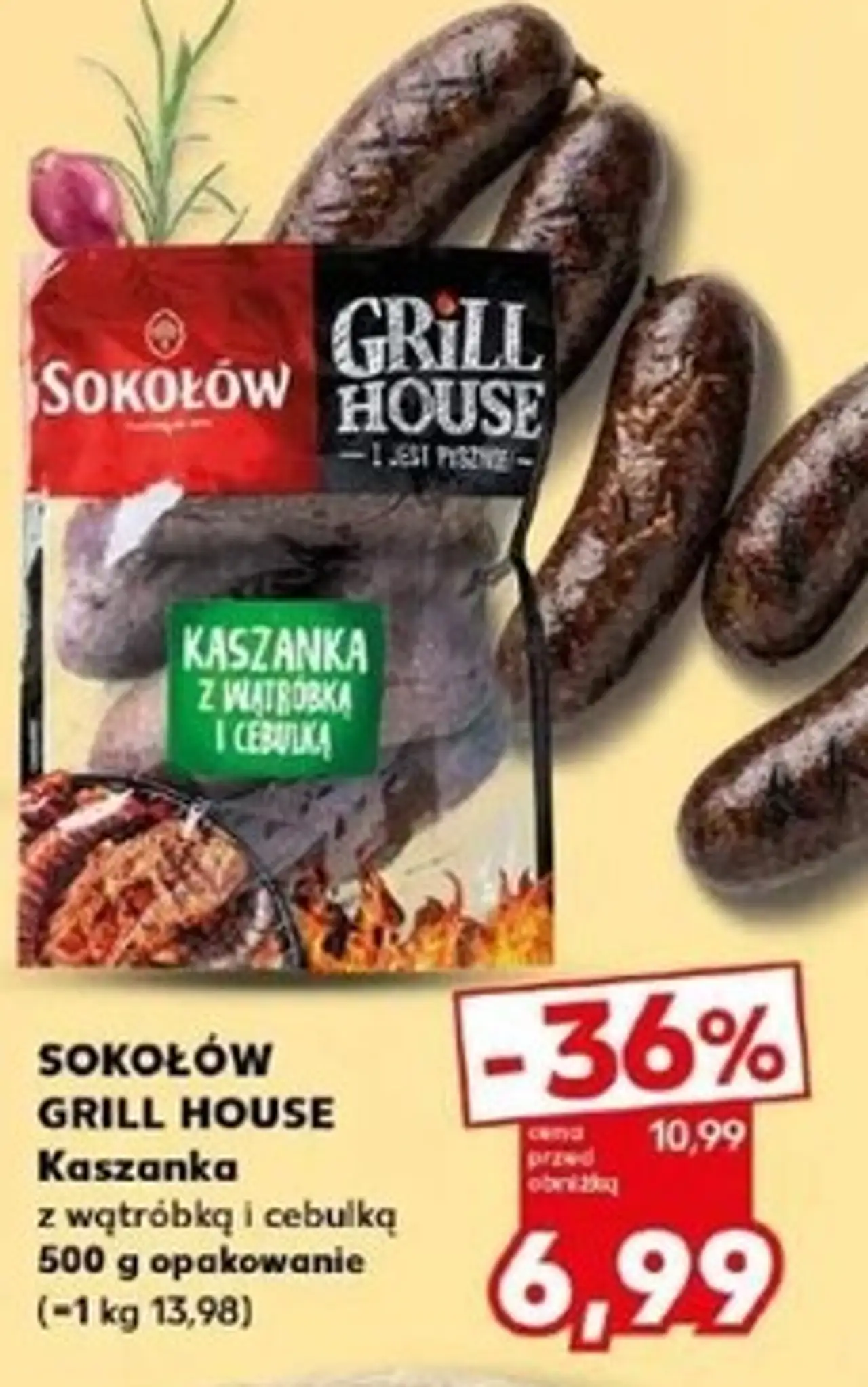 Kaszanka z wątróbką i cebulką 500 g opakowanie