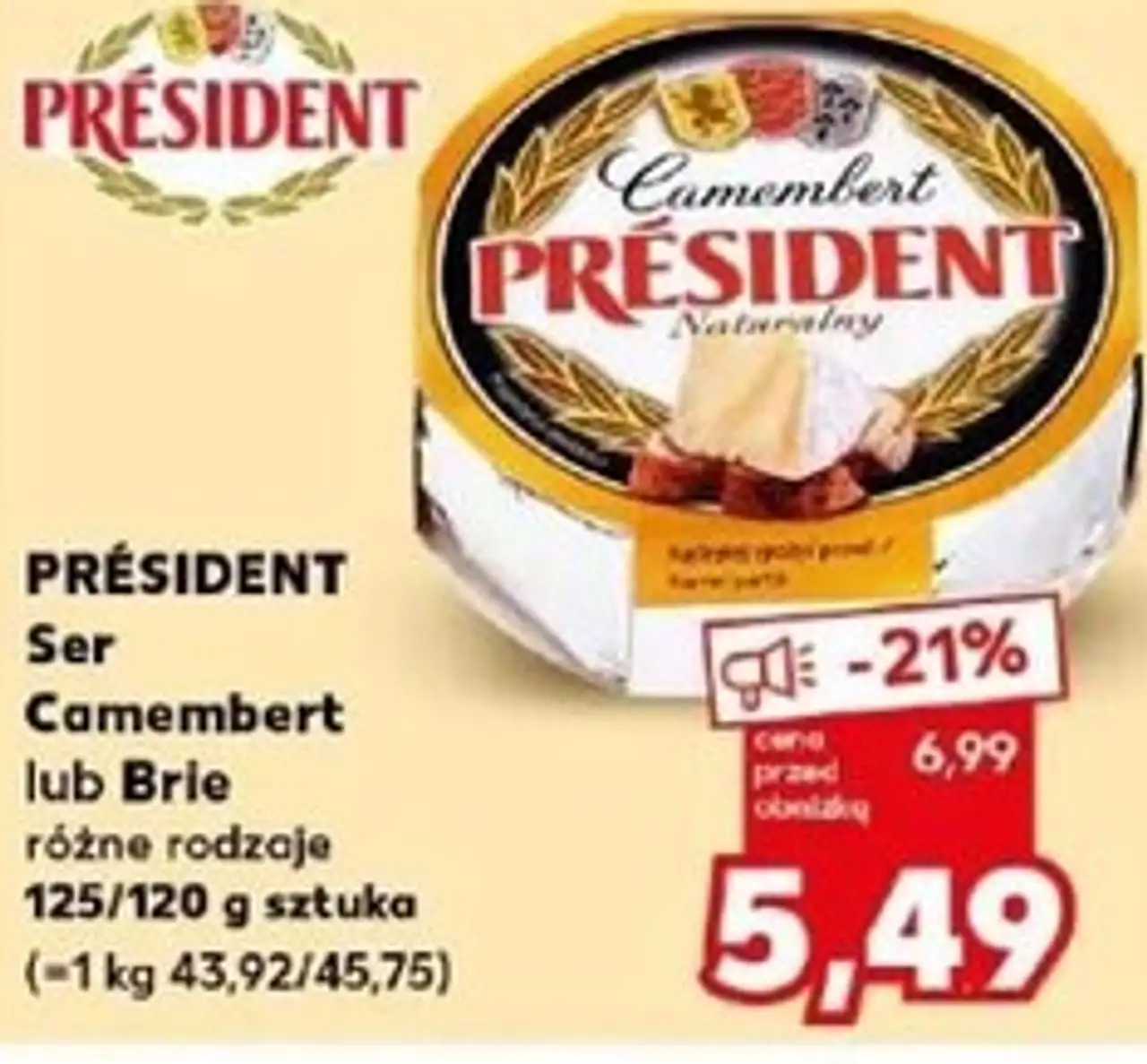 PRÉSIDENT Ser Camembert lub Brie