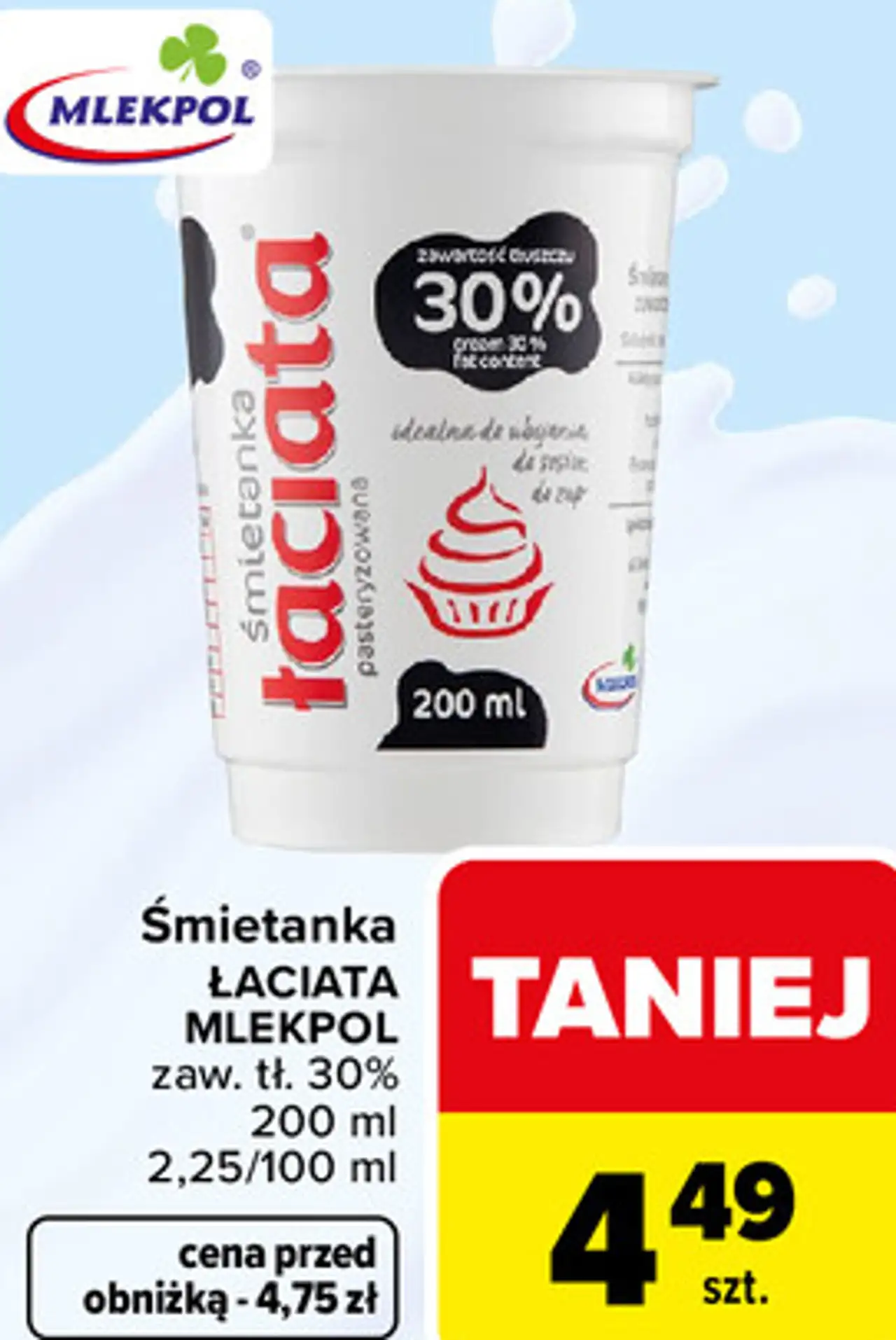 Śmietanka ŁACIATA MLEKPOL