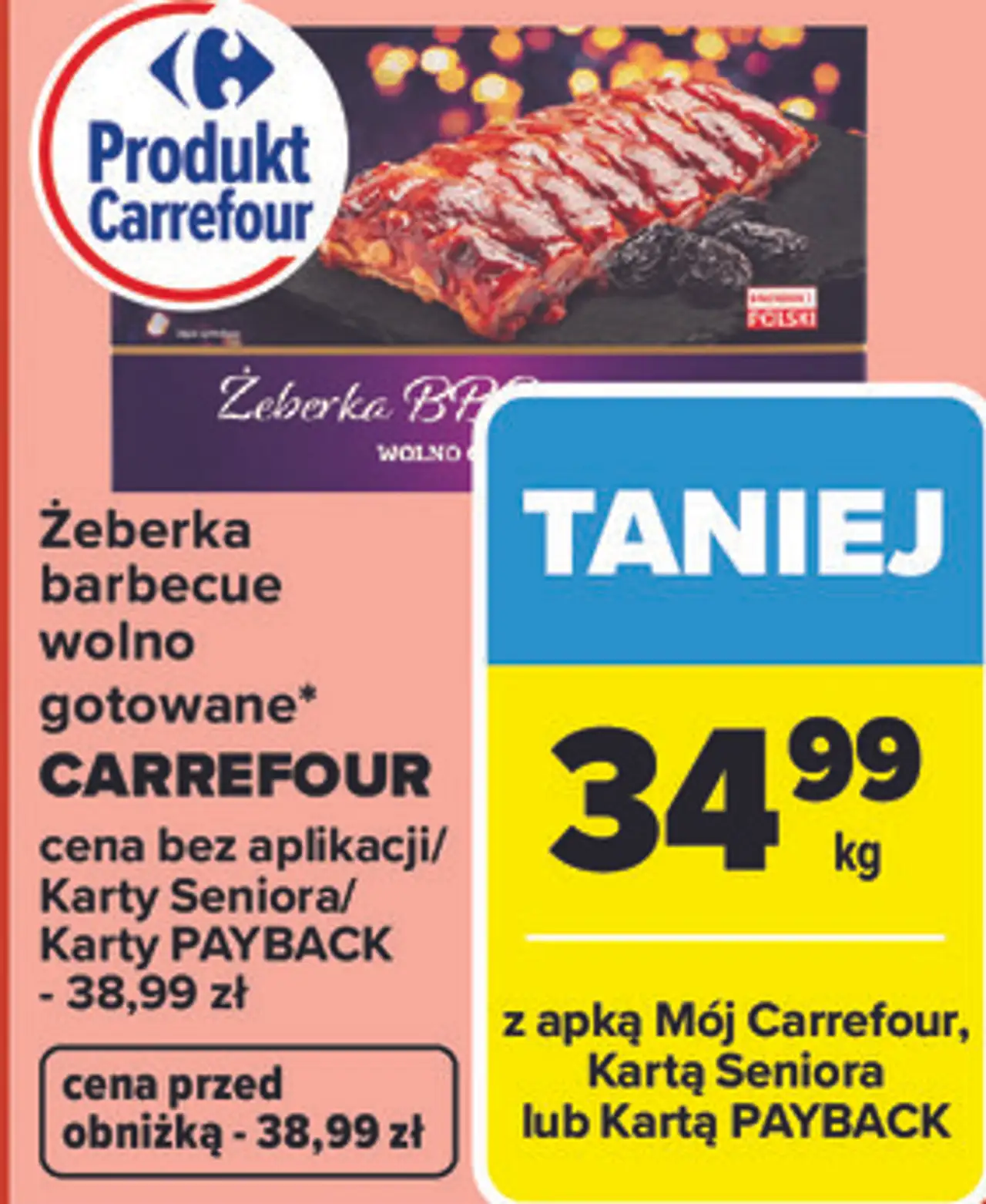 Żeberka barbecue wolno gotowane*