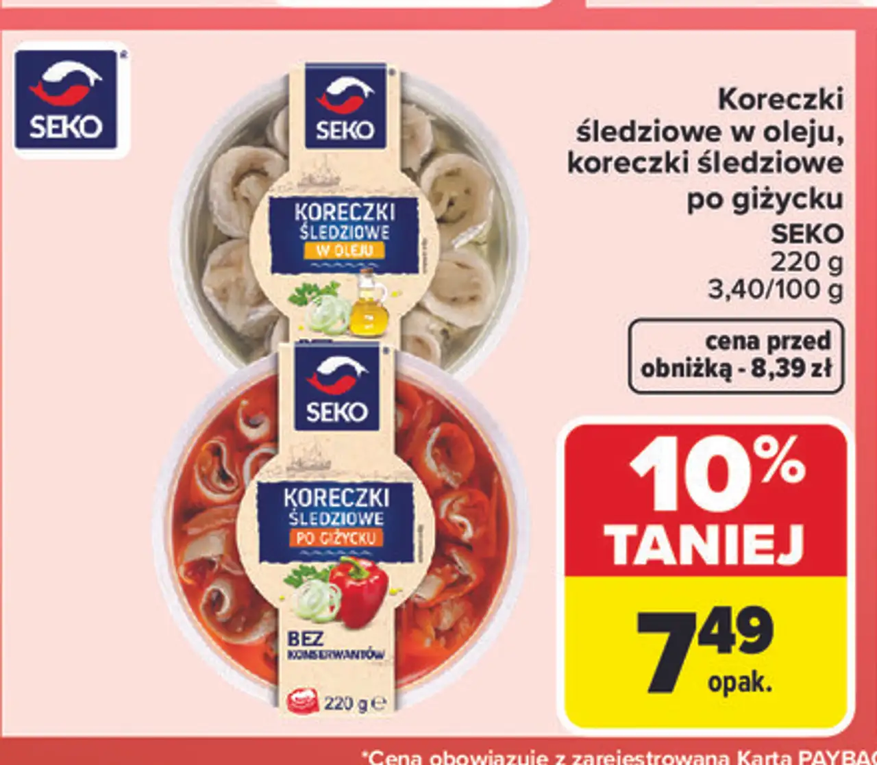 Koreczki śledziowe w oleju, koreczki śledziowe po giżycku SEKO