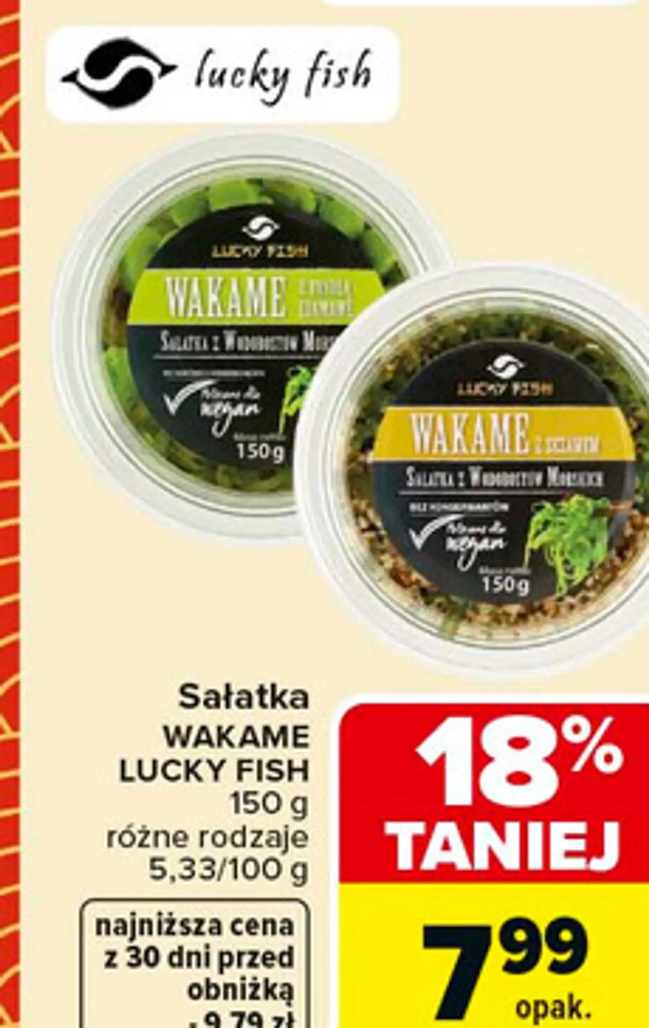 Sałatka WAKAME LUCKY FISH 150 g różne rodzaje