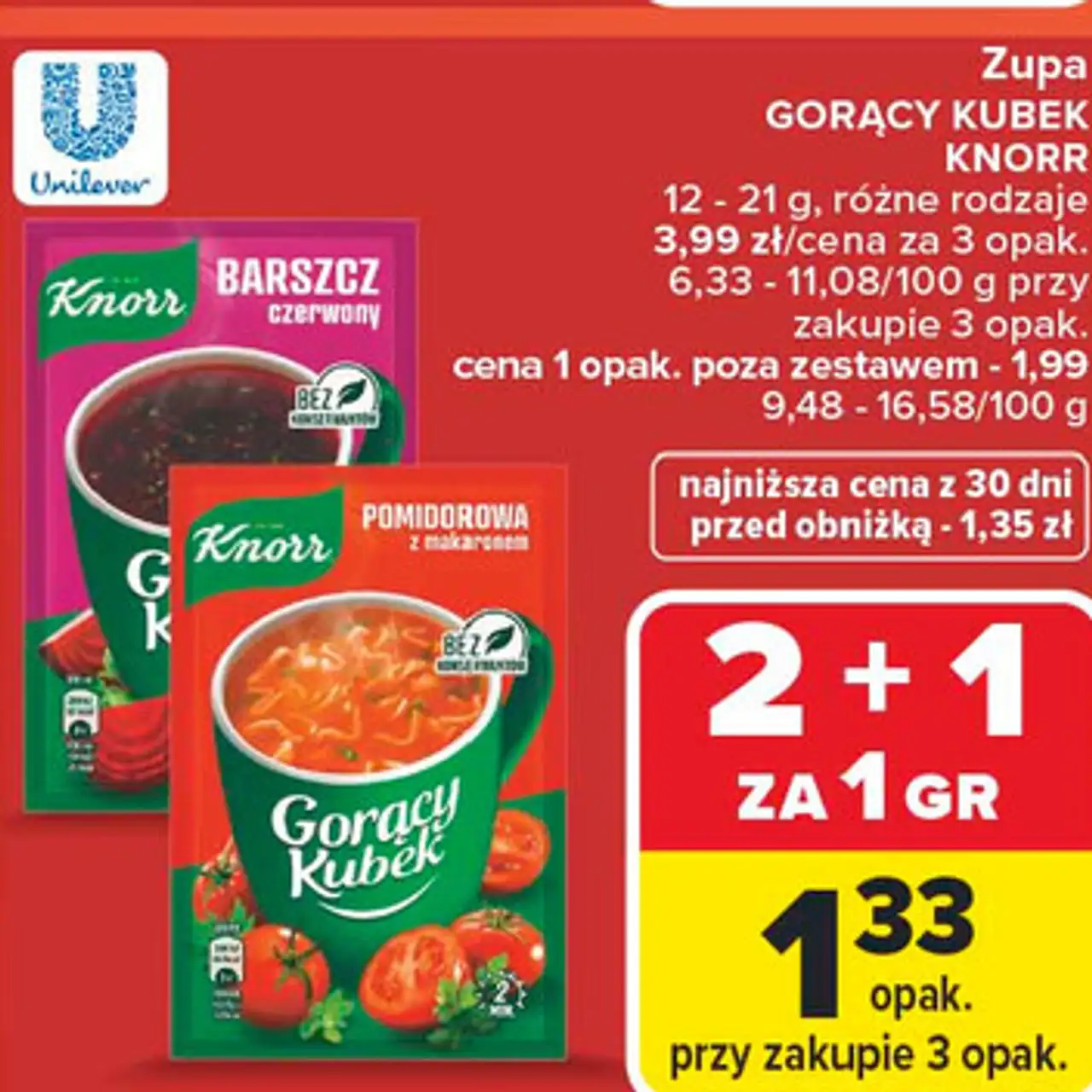 Zupa GORĄCY KUBEK KNORR 12 - 21 g, różne rodzaje