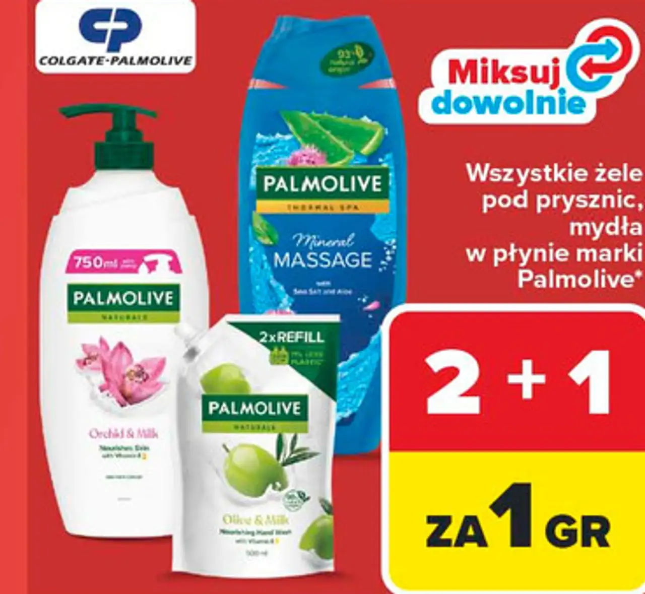 Wszystkie żele pod prysznic, mydła w płynie marki Palmolive*