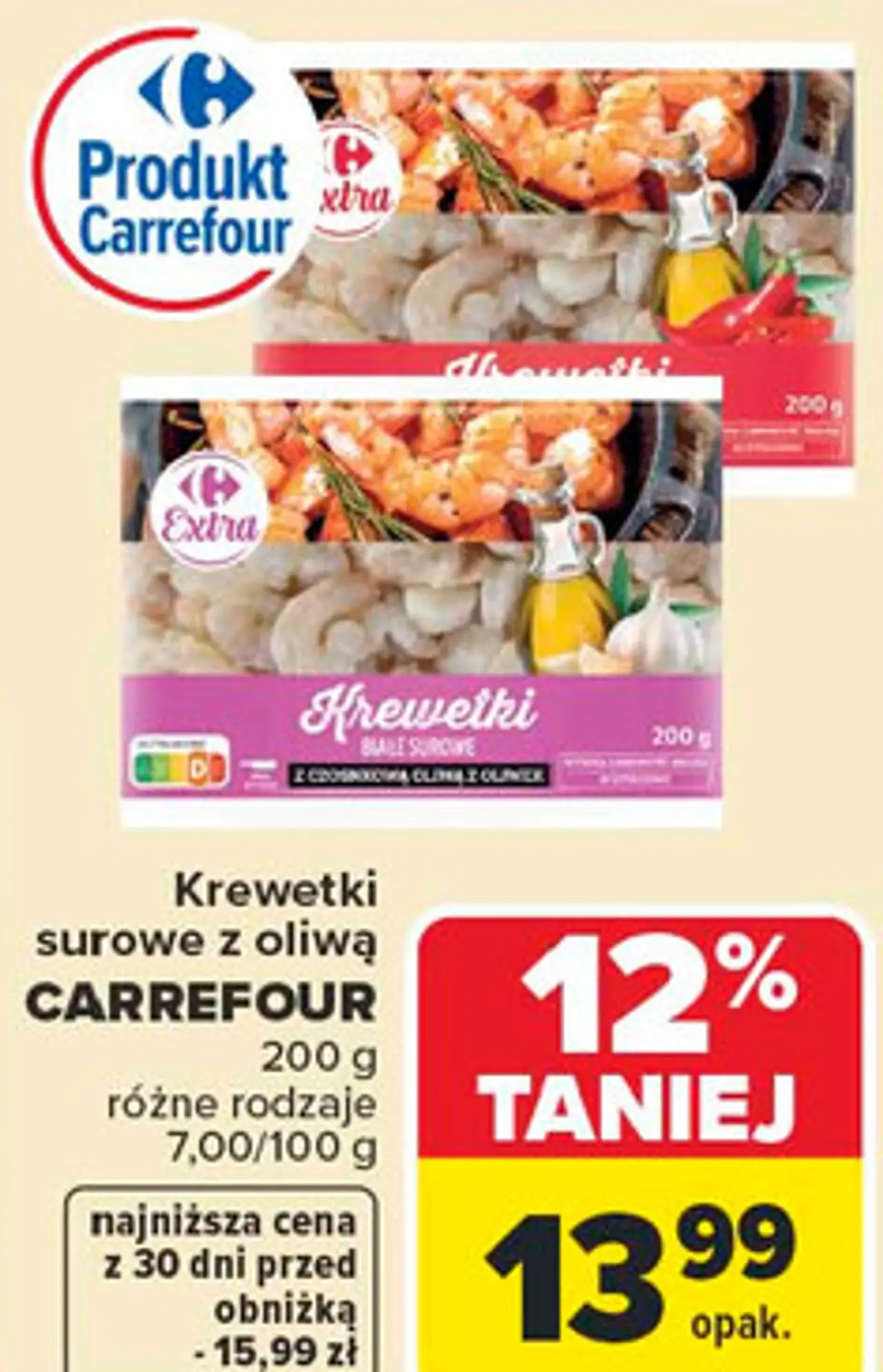 Krewetki surowe z oliwą CARREFOUR