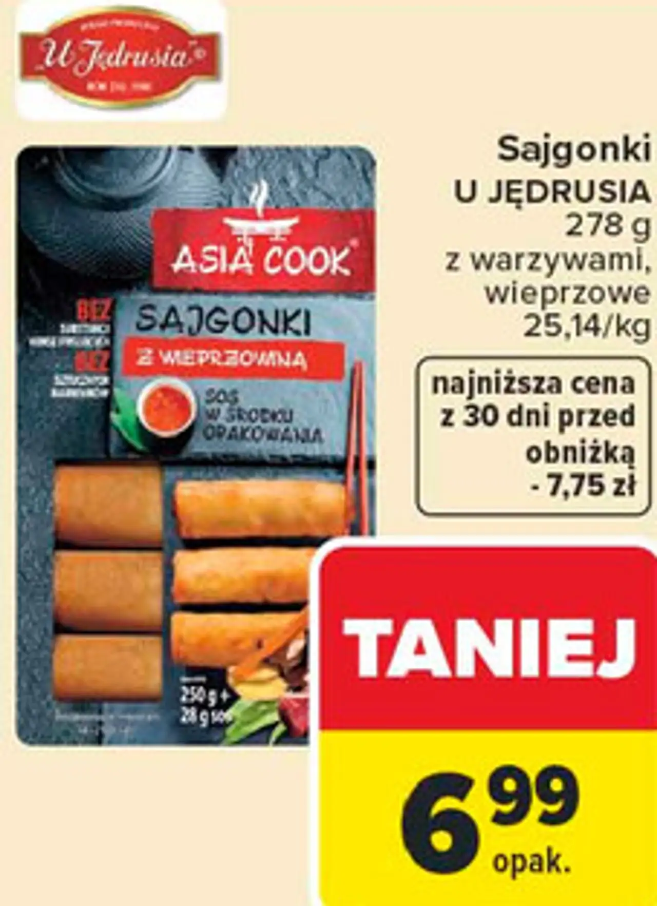 Sajgonki U JĘDRUSIA z warzywami, wieprzowe