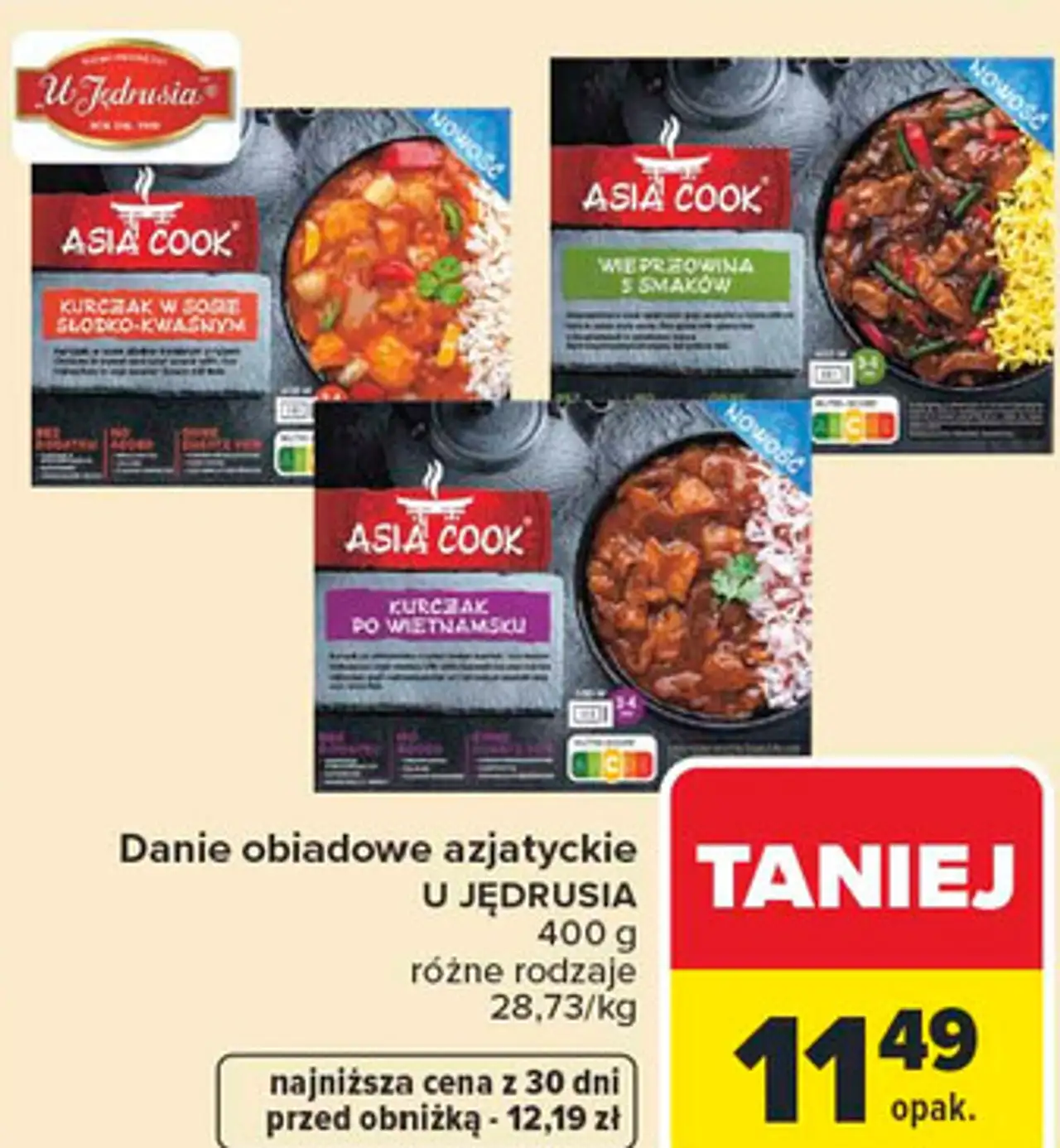 Danie obiadowe azjatyckie U JĘDRUSIA różne rodzaje