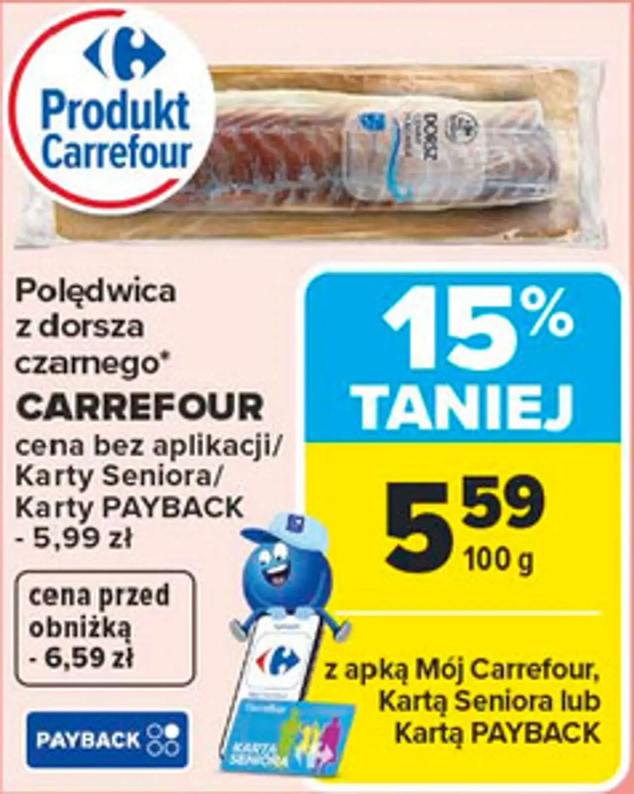 Polędwica z dorsza czarnego CARREFOUR