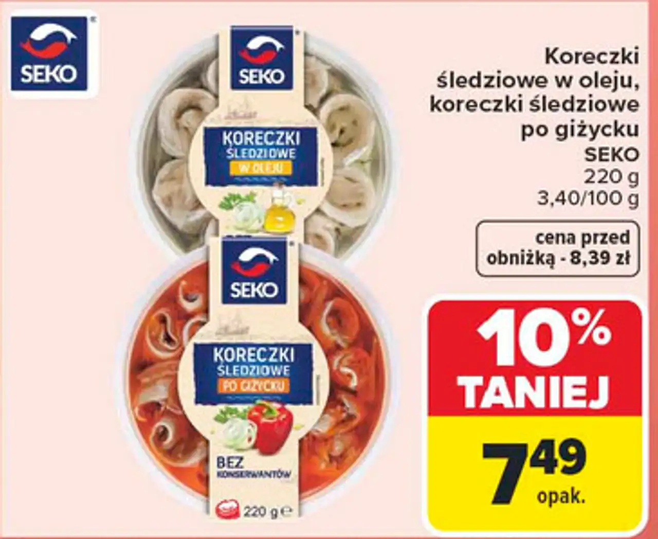 Koreczki śledziowe w oleju, koreczki śledziowe po giżycku SEKO