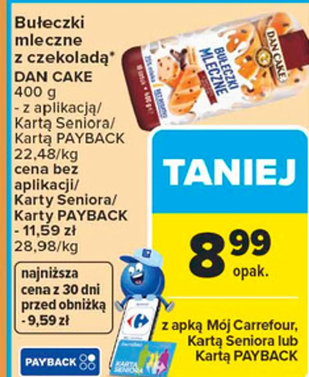 Bułeczki mleczne z czekoladą DAN CAKE 400 g